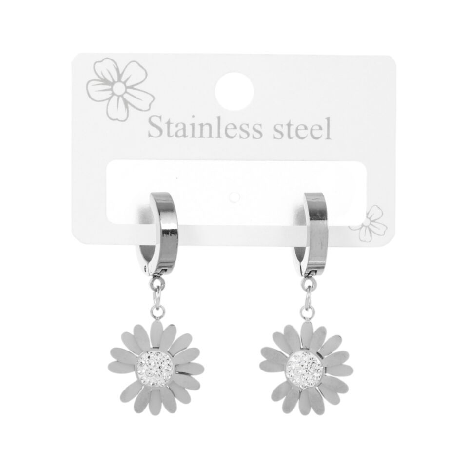 TAŞLI PAPATYA MODEL ÇELİK KÜPE