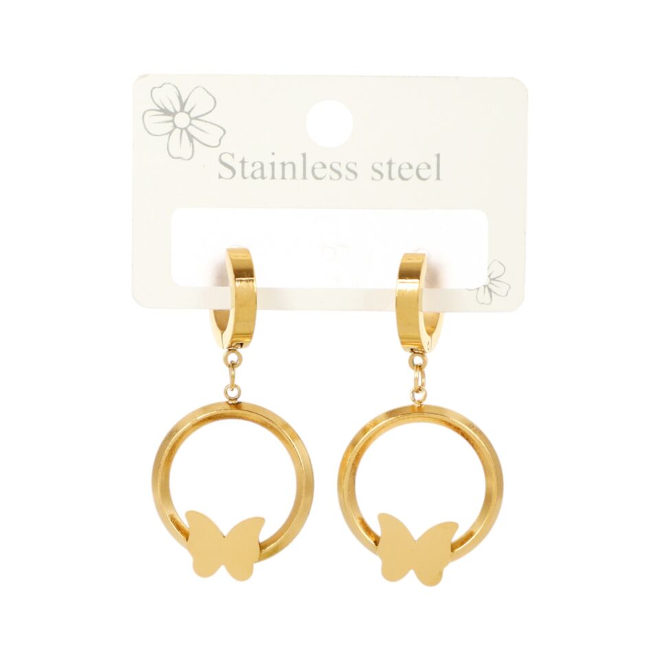 HALKE MODEL KELEBEKLİ ÇELİK KÜPE