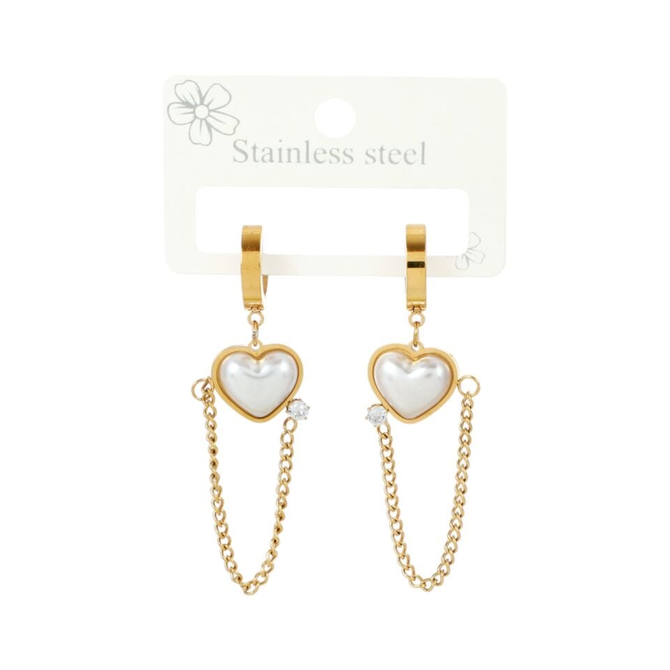 SEDEF TAŞLI SALLANTILI KELEBEK ÇELİK KÜPE