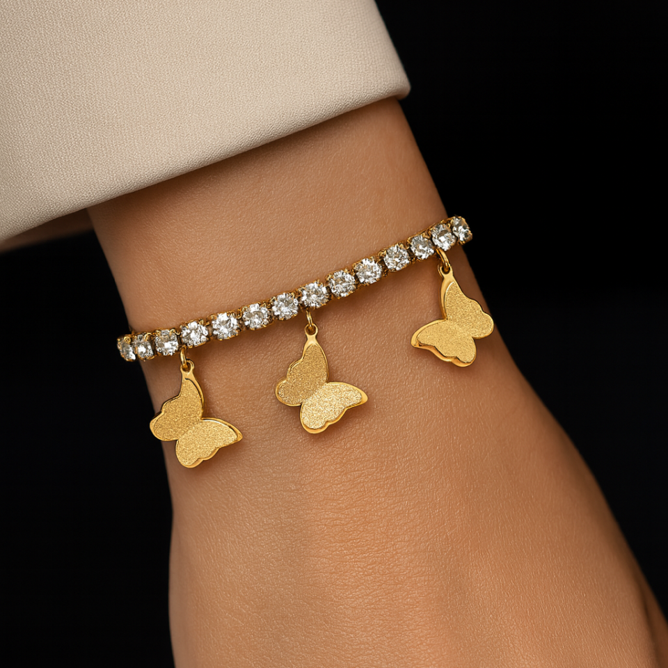 ÇELİK TAŞLI KELEBEKLİ BİLEKLİK