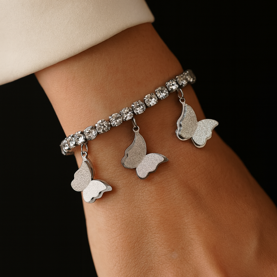 ÇELİK TAŞLI KELEBEKLİ BİLEKLİK