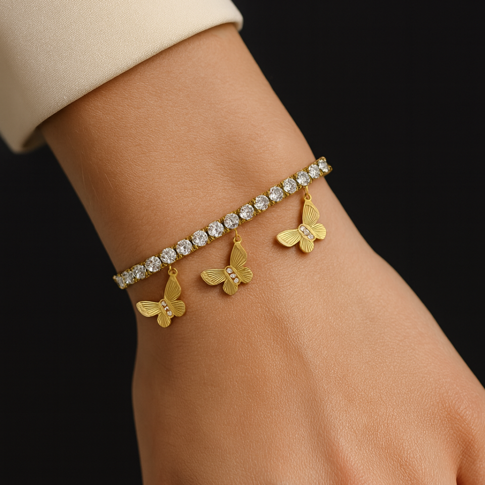 ÇELİK TAŞLI KELEBEKLİ BİLEKLİK