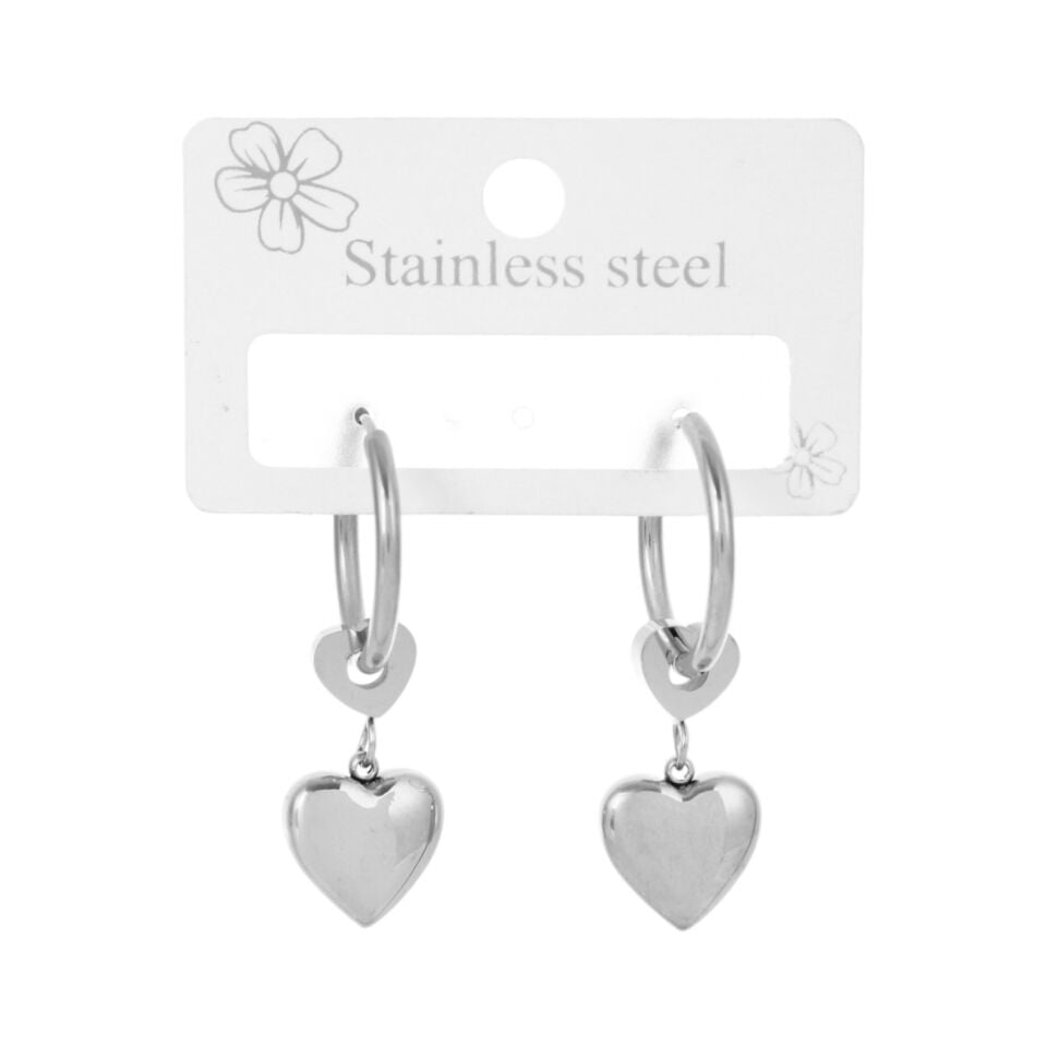 SALLANTILI KALP MODEL ÇELİK KÜPE