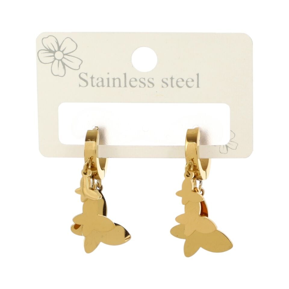 SALLANTILI KELEBEK MODEL ÇELİK KÜPE