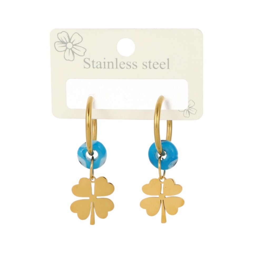 SALLANTILI NAZAR BONCUKLU YONCA MODEL ÇELİK KÜPE