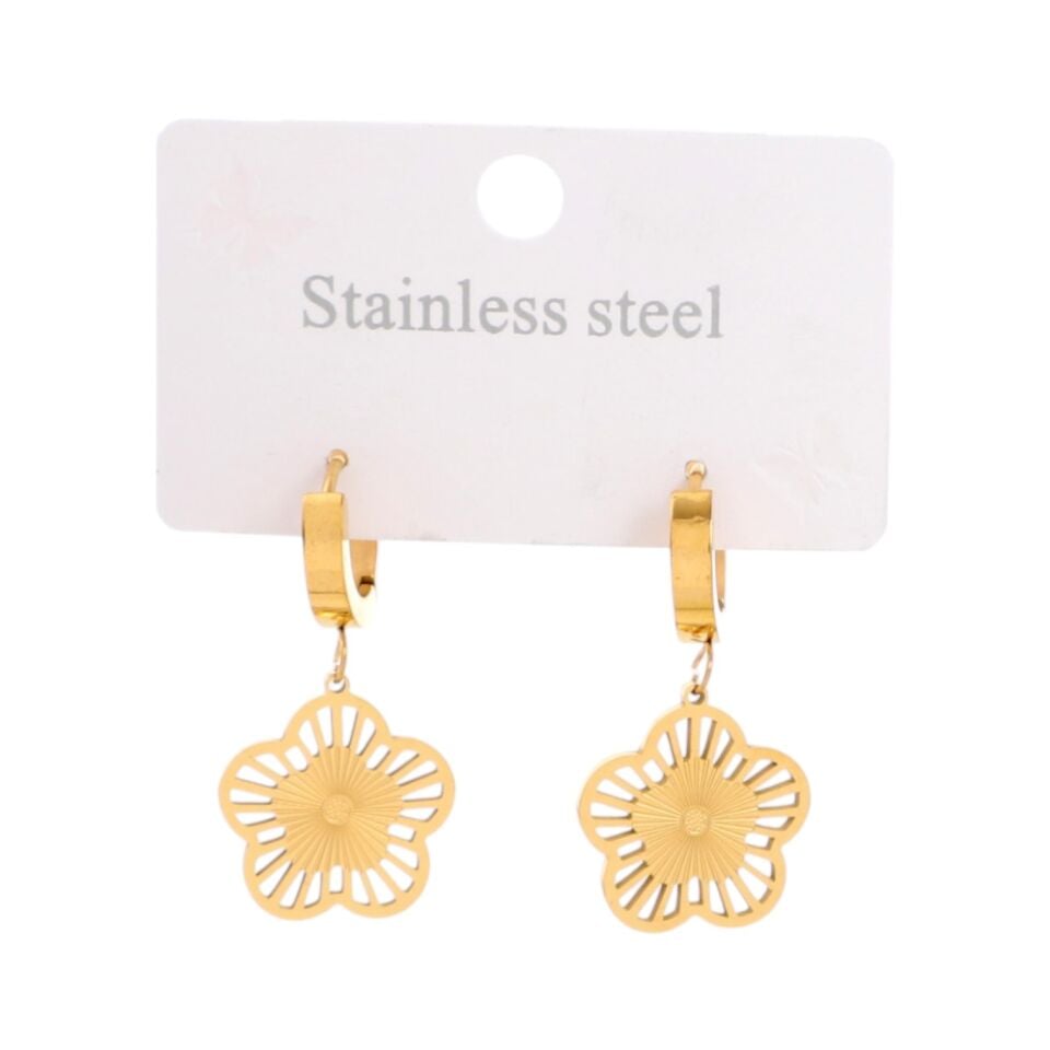 ÇİÇEK MODEL YONCALI ÇELİK KÜPE