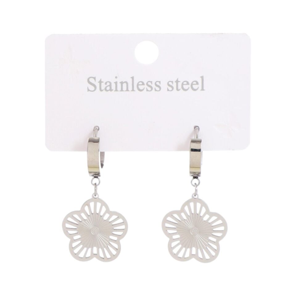 ÇİÇEK MODEL YONCALI ÇELİK KÜPE