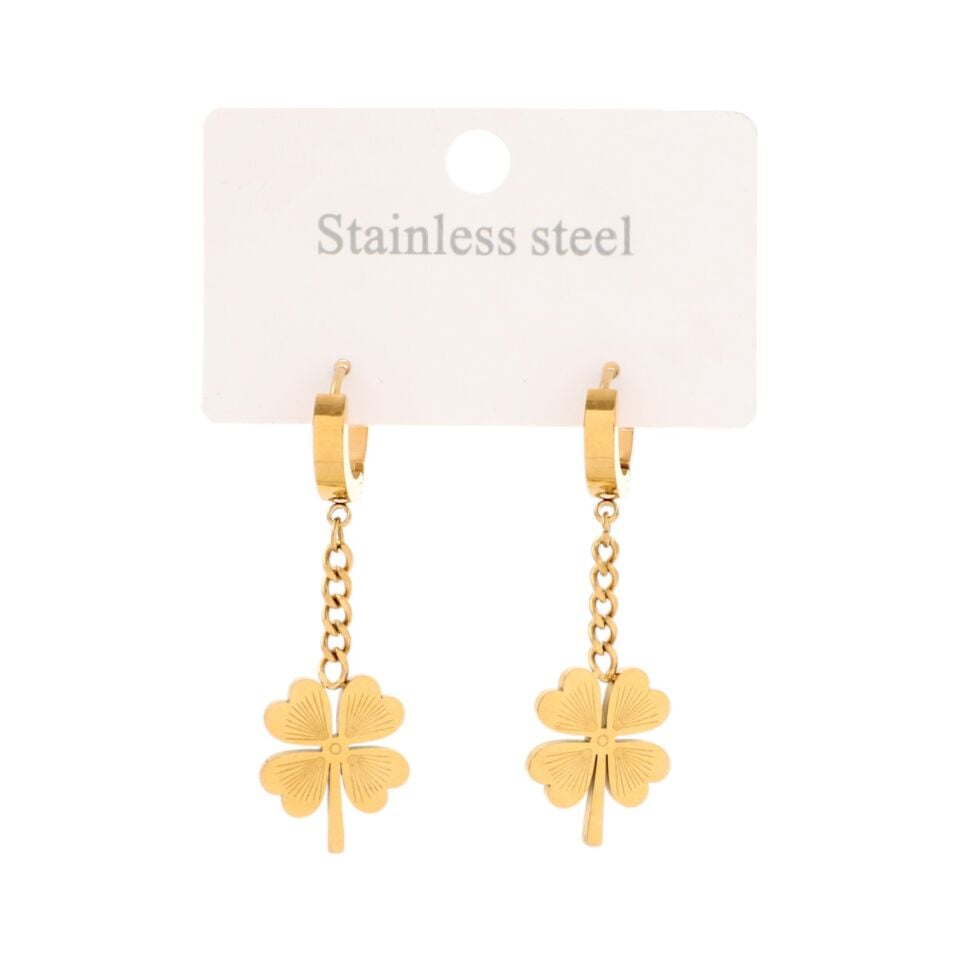 SALLANTILI ZİNCİR YONCA MODEL ÇELİK KÜPE