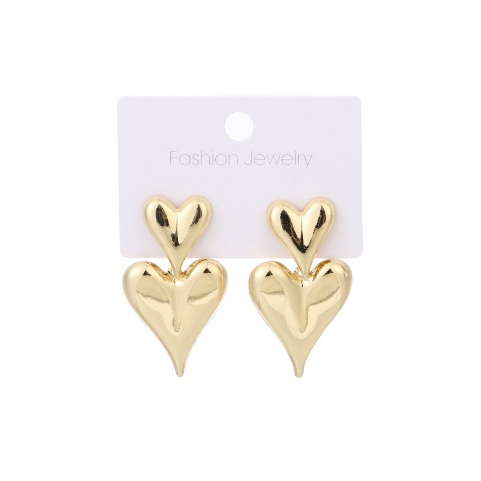 ÇİFT KALP DETAYLI DÖKÜM KÜPE