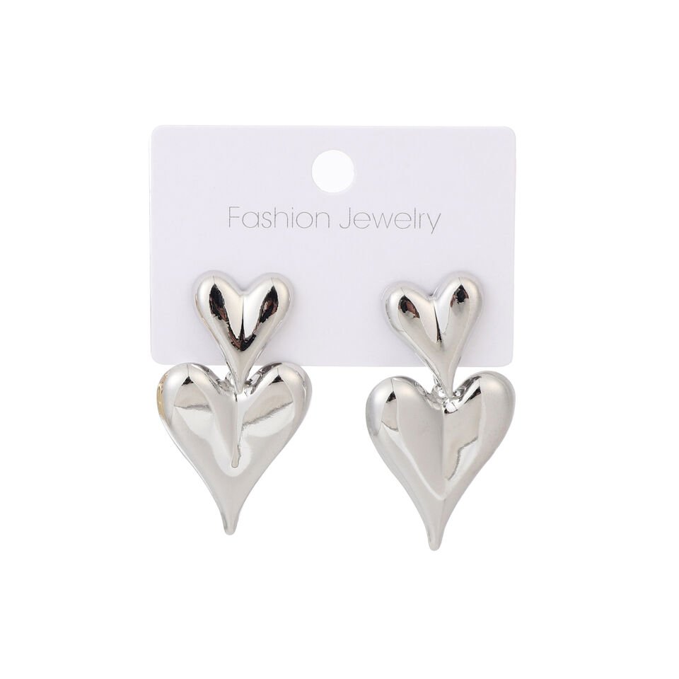 ÇİFT KALP DETAYLI DÖKÜM KÜPE