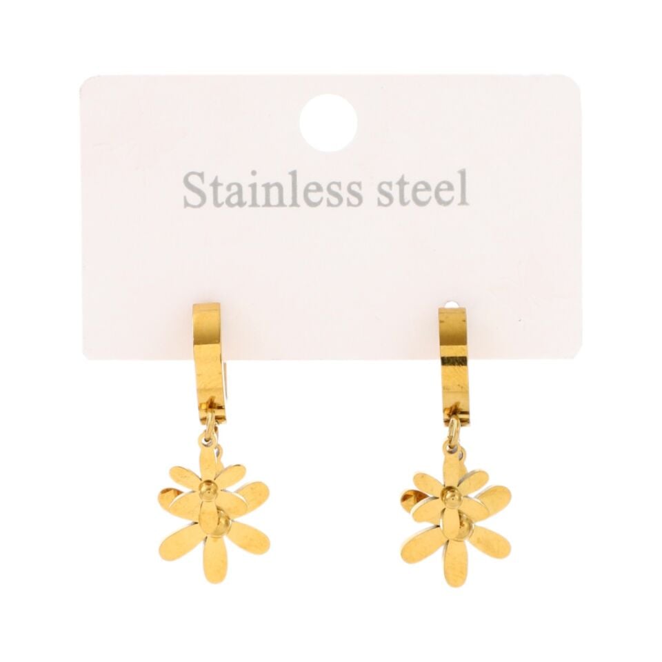 ÇİFT PAPATYA MODEL ÇELİK KÜPE