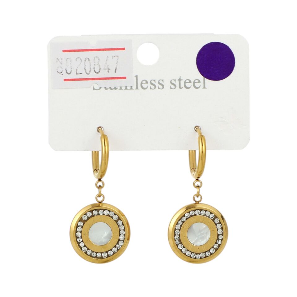 SEDEF TAŞLI SALLANTILI ÇELİK KÜPE