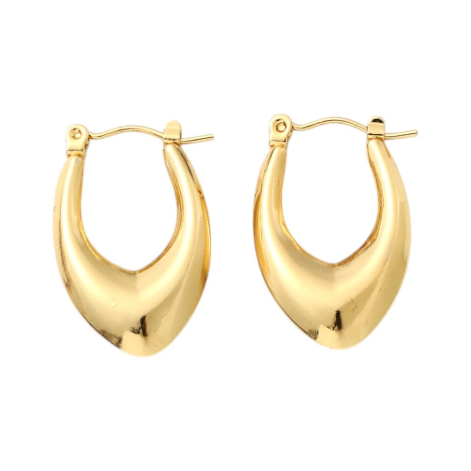 OVAL KLİPSLİ ÇELİK KÜPE