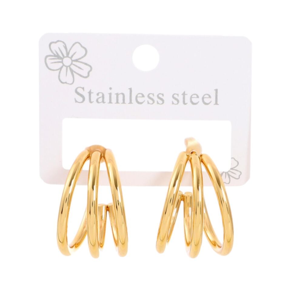 ÜÇ HALKA MODEL ÇELİK KÜPE