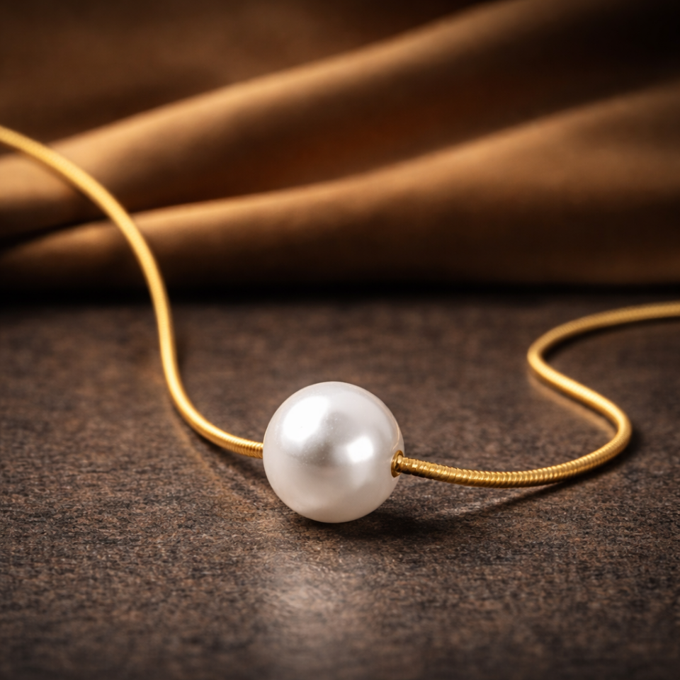 ÇELİK İNCİLİ KOLYE