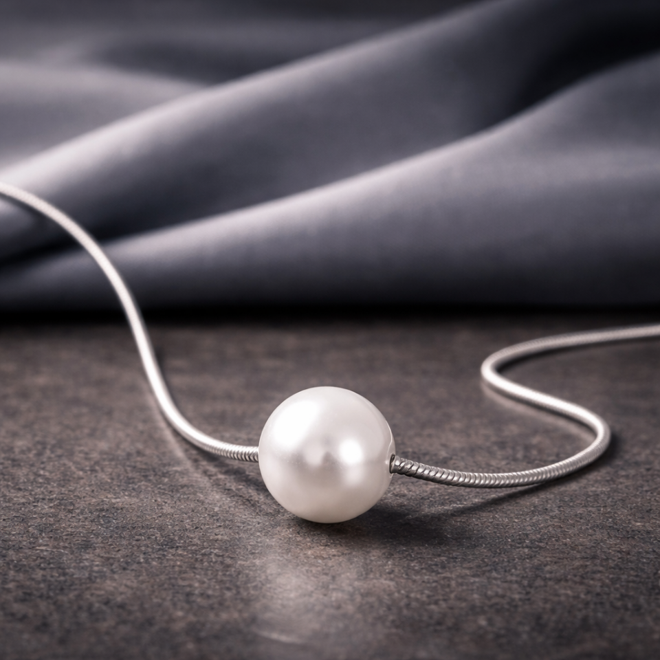 ÇELİK İNCİLİ KOLYE