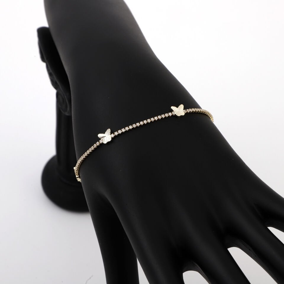 ZİRKON KELEBEK VE TAŞ DETAYLI BİLEKLİK