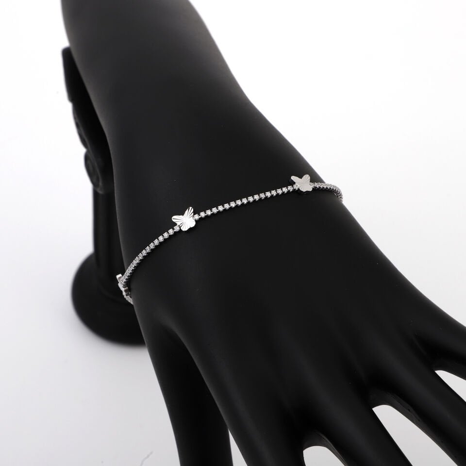 ZİRKON KELEBEK VE TAŞ DETAYLI BİLEKLİK