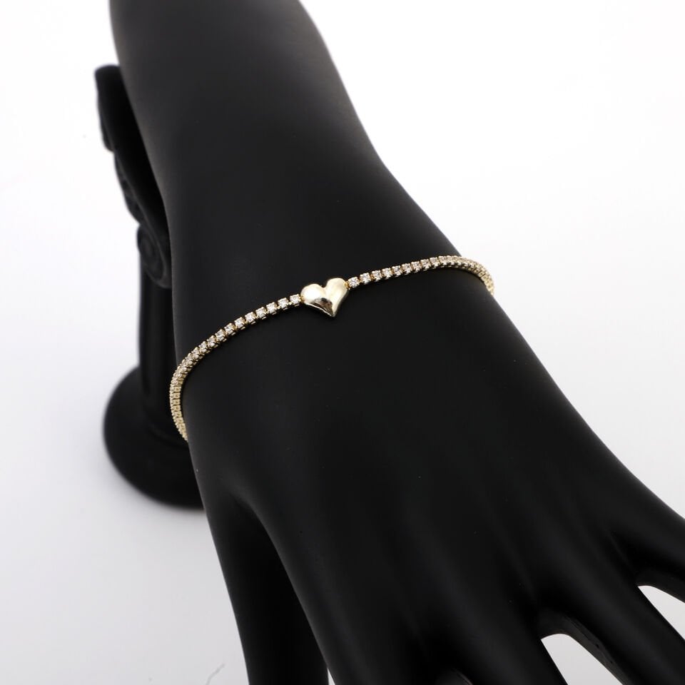 ZİRKON KALP VE TAŞ DETAYLI BİLEKLİK