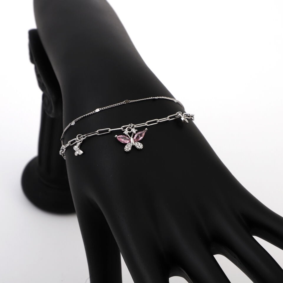 ZİRKON KELEBEK DETAYLI BİLEKLİK