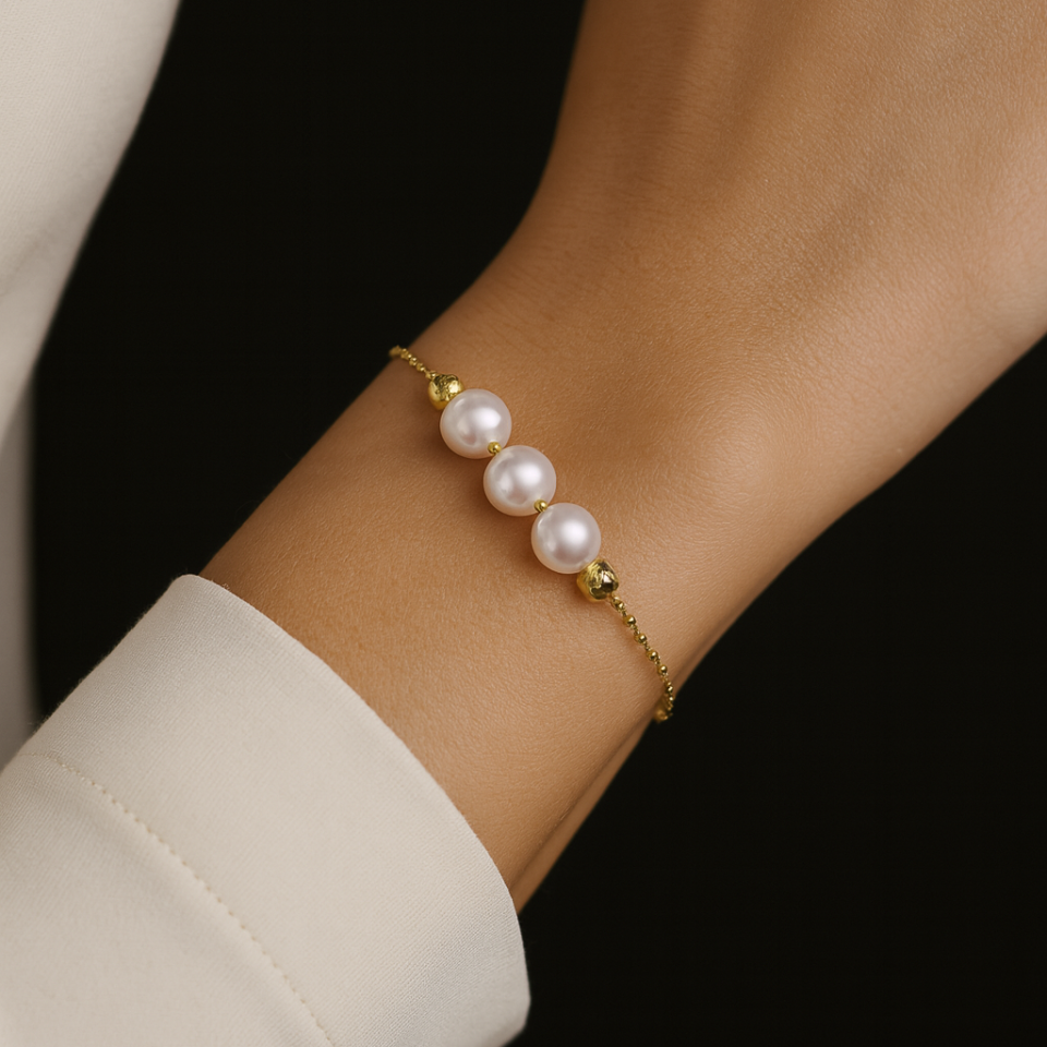 ÇELİK İNCİ DETAYLI BİLEKLİK