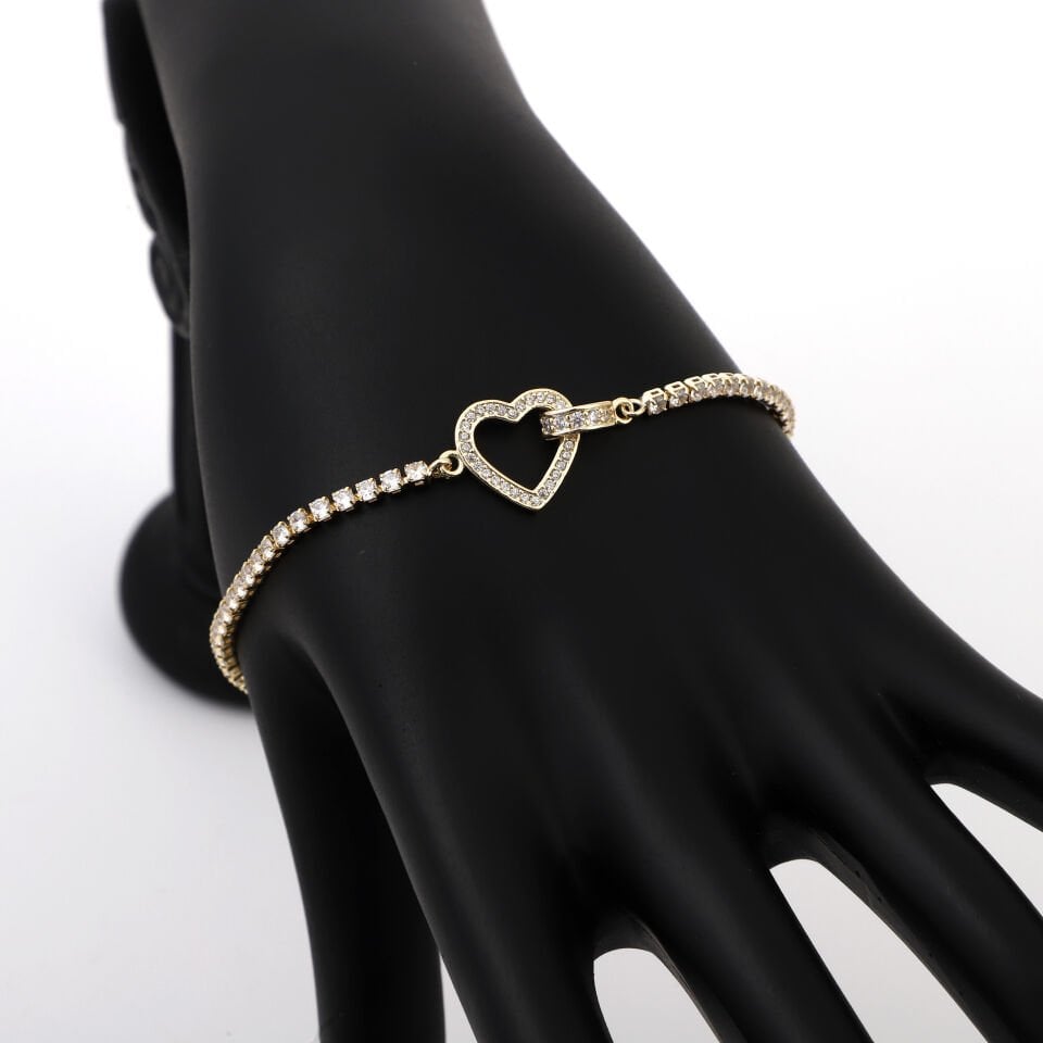 ZİRKON KALP VE TAŞ DETAYLI BİLEKLİK