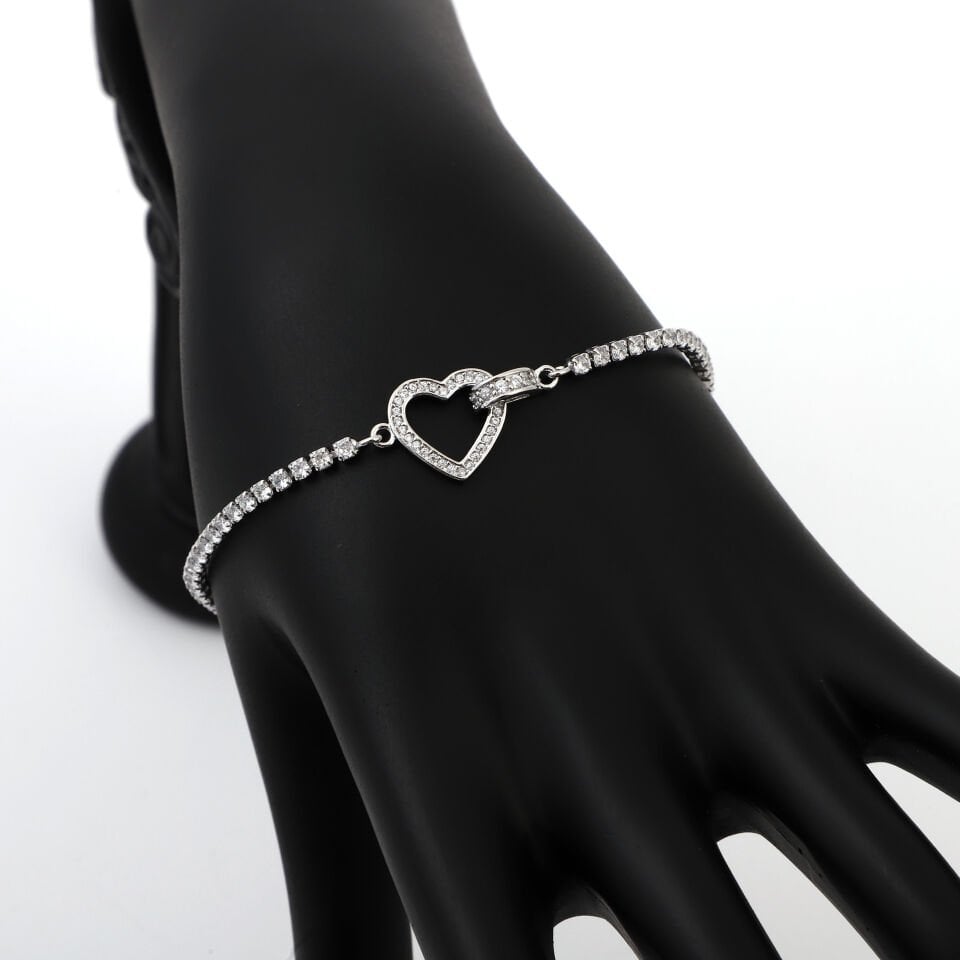 ZİRKON KALP VE TAŞ DETAYLI BİLEKLİK