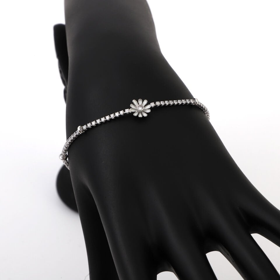 ZİRKON PAPATYA VE TAŞ DETAYLI BİLEKLİK