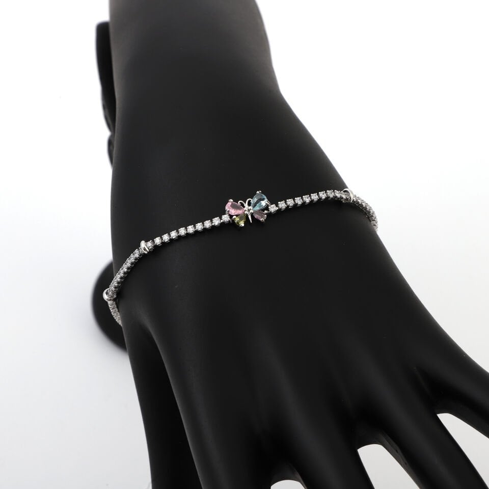 ZİRKON KELEBEK VE TAŞ DETAYLI BİLEKLİK