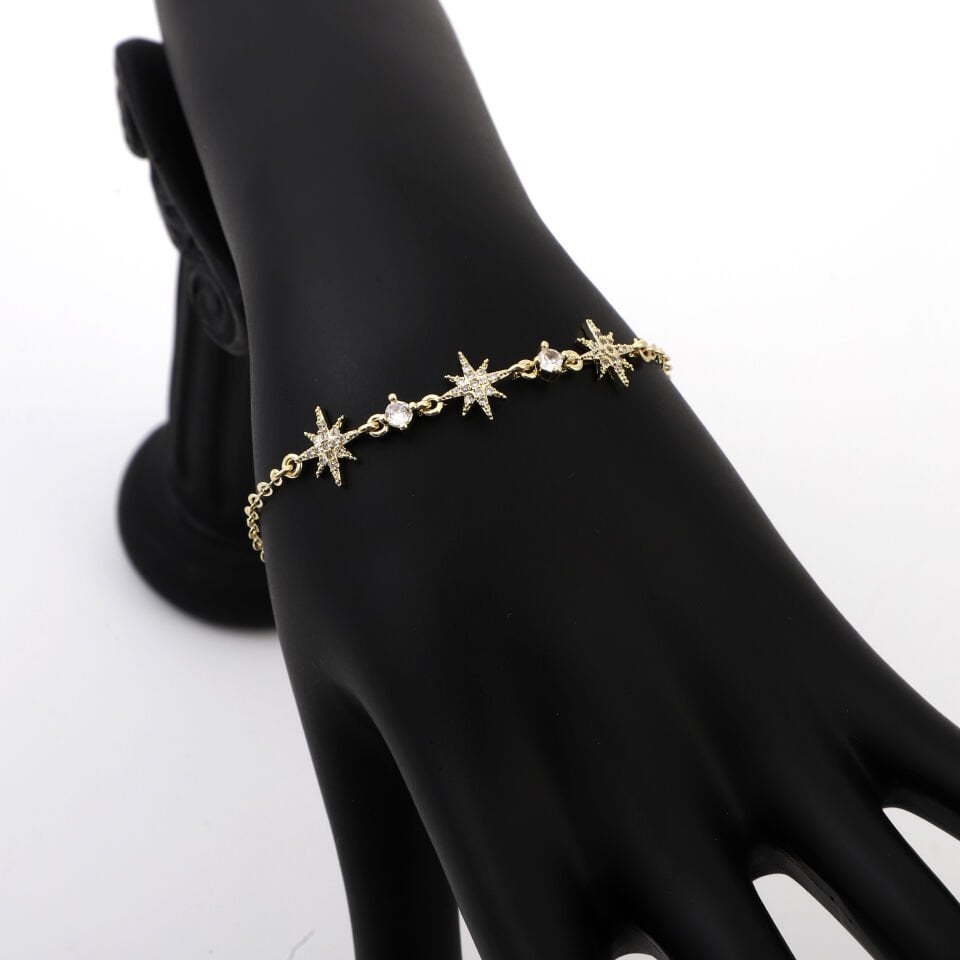 ZİRKON KUTUP YILDIZI VE TAŞ DETAYLI BİLEKLİK