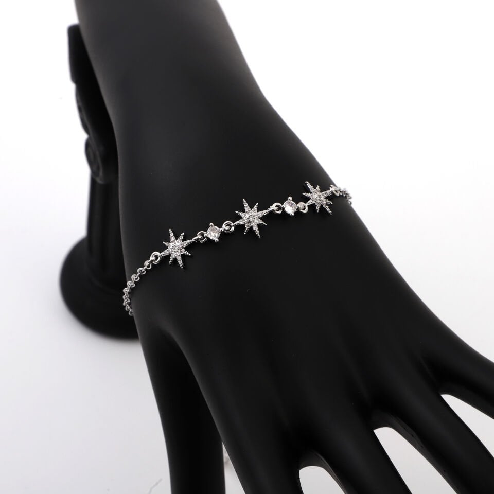 ZİRKON KUTUP YILDIZI VE TAŞ DETAYLI BİLEKLİK