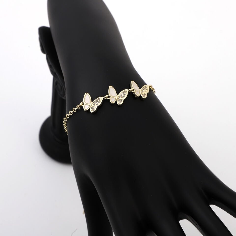 ZİRKON TAŞLI KELEBEK DETAYLI BİLEKLİK