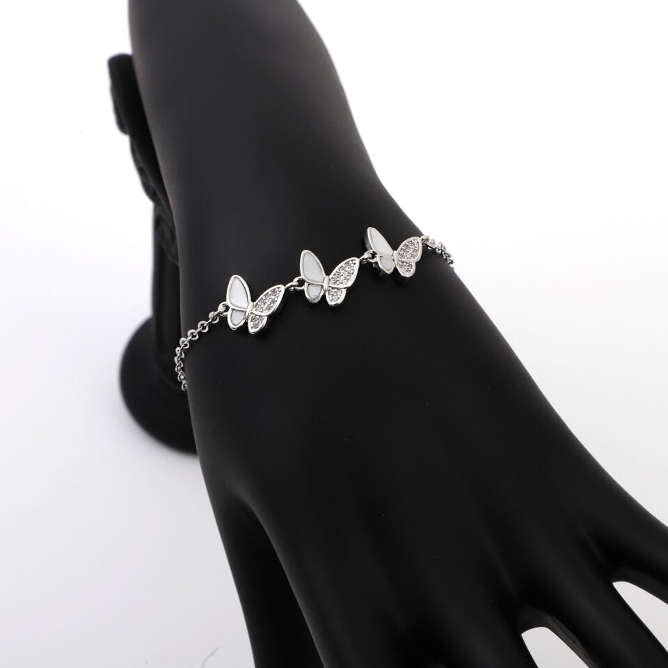 ZİRKON TAŞLI KELEBEK DETAYLI BİLEKLİK