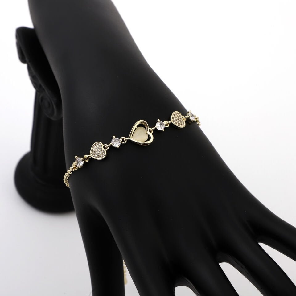ZİRKON KALP VE TAŞ DETAYLI BİLEKLİK