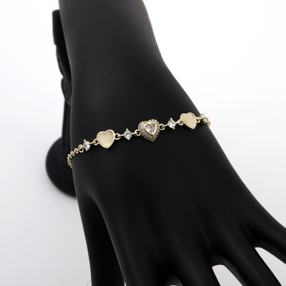 ZİRKON TAŞLI KALP BİLEKLİK