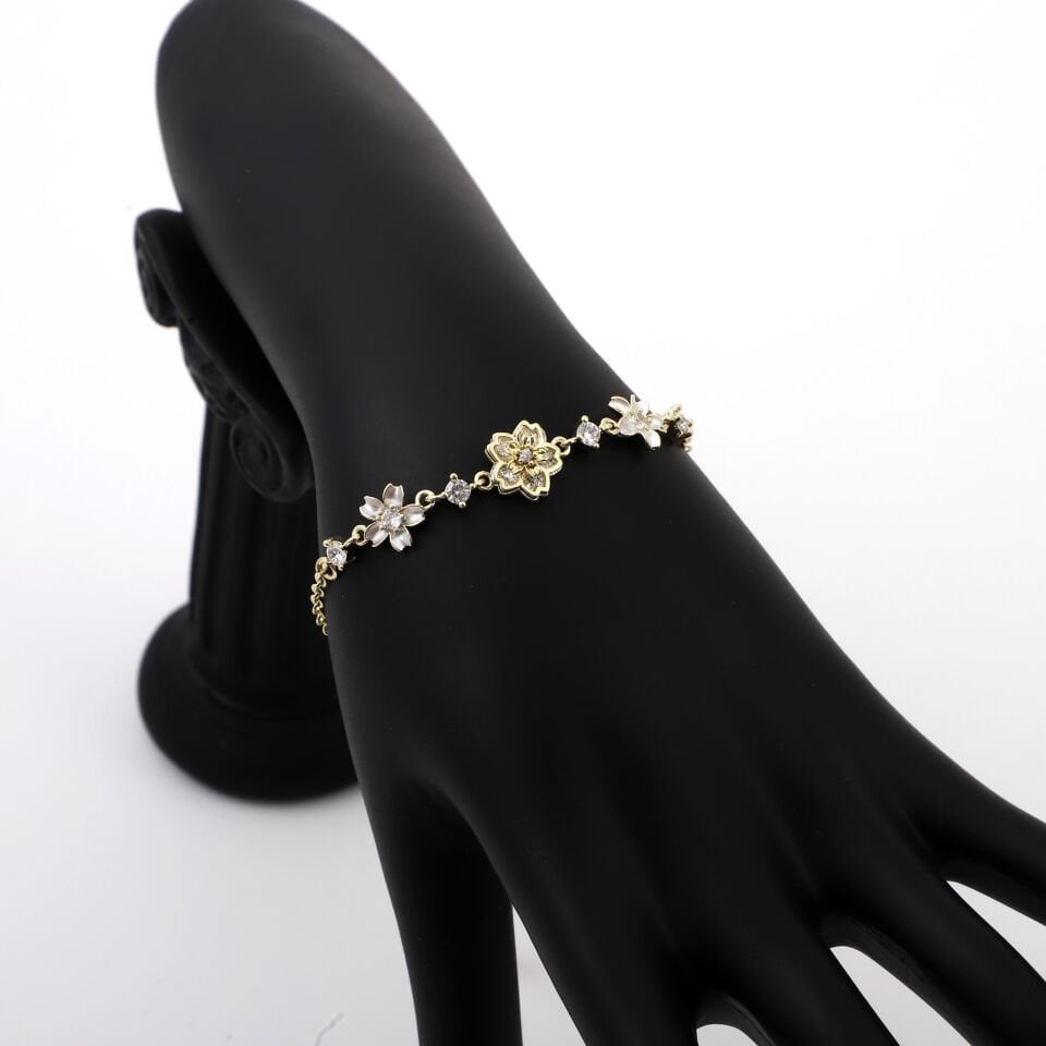 ZİRKON TAŞLI ÇİÇEK BİLEKLİK