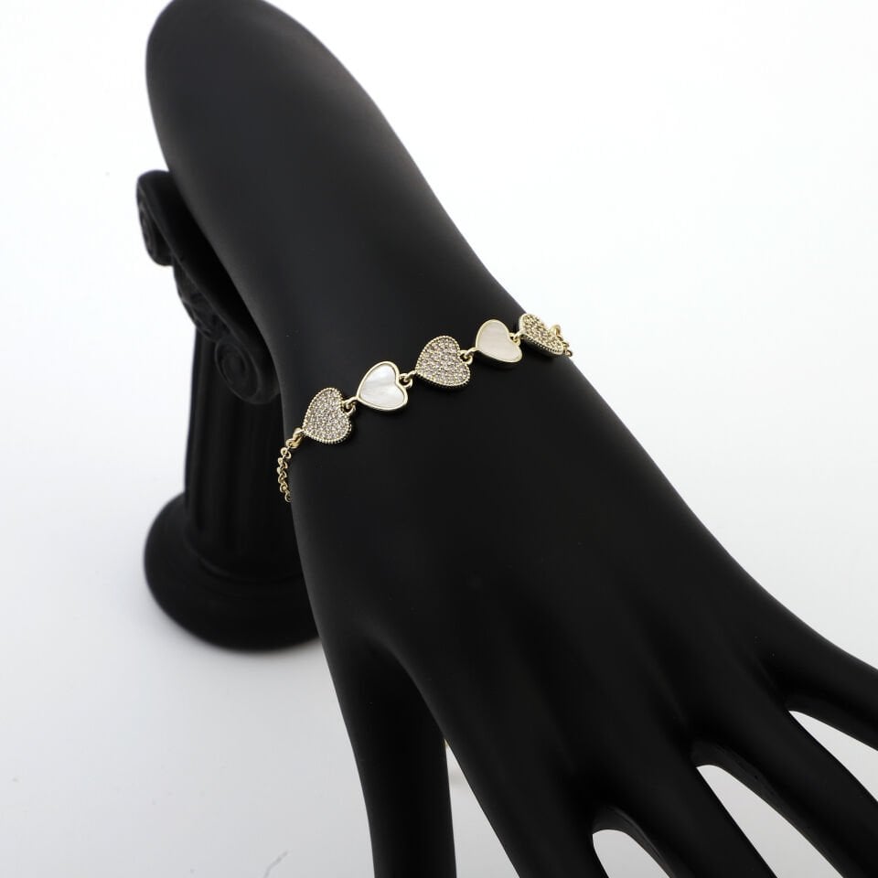 ZİRKON TAŞLI KALP DETAYLI BİLEKLİK