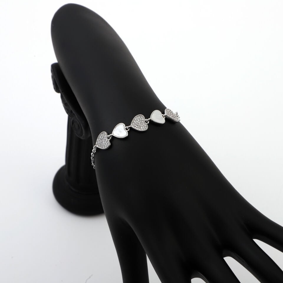 ZİRKON TAŞLI KALP DETAYLI BİLEKLİK