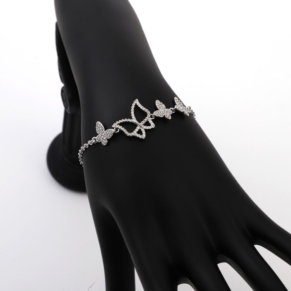 ZİRKON TAŞLI KELEBEK DETAYLI BİLEKLİK