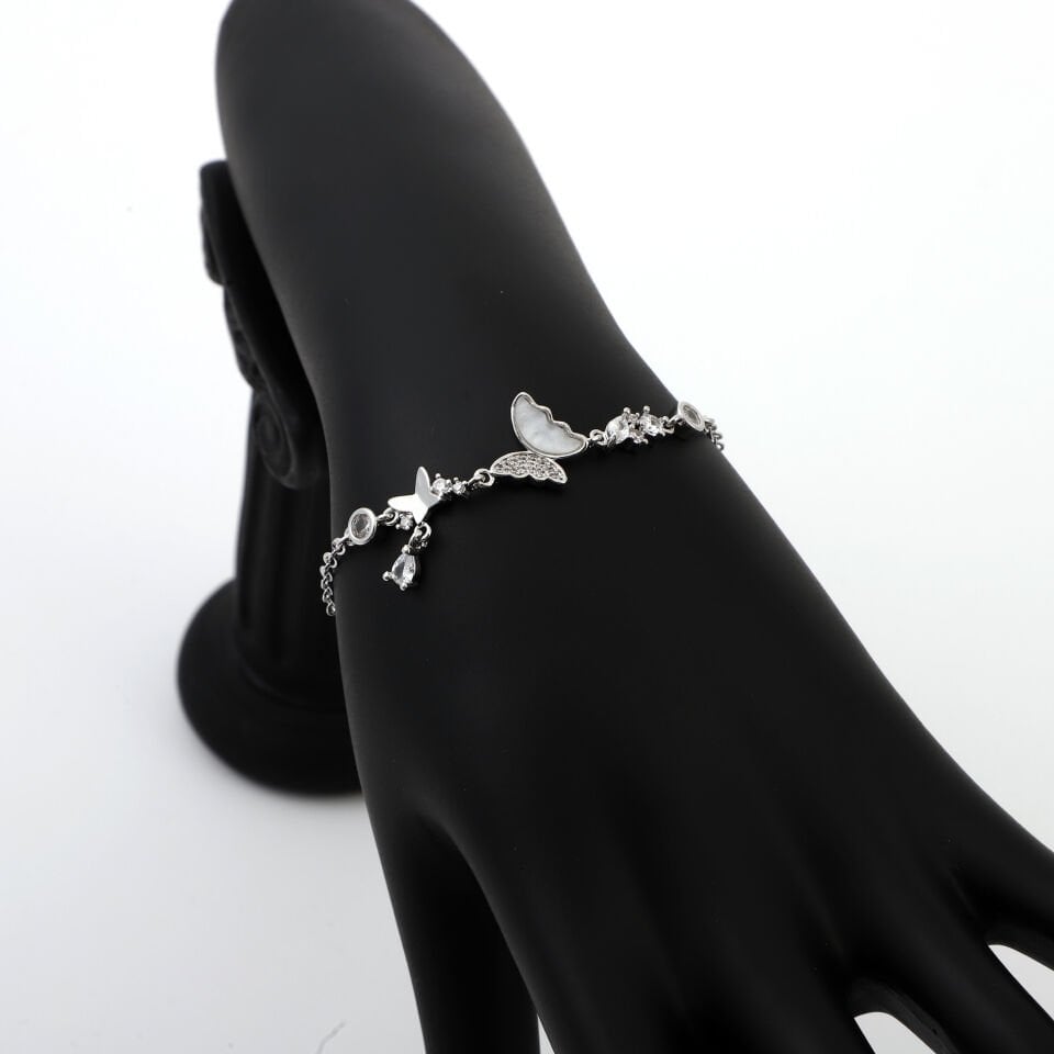 ZİRKON TAŞLI KELEBEK DETAYLI BİLEKLİK