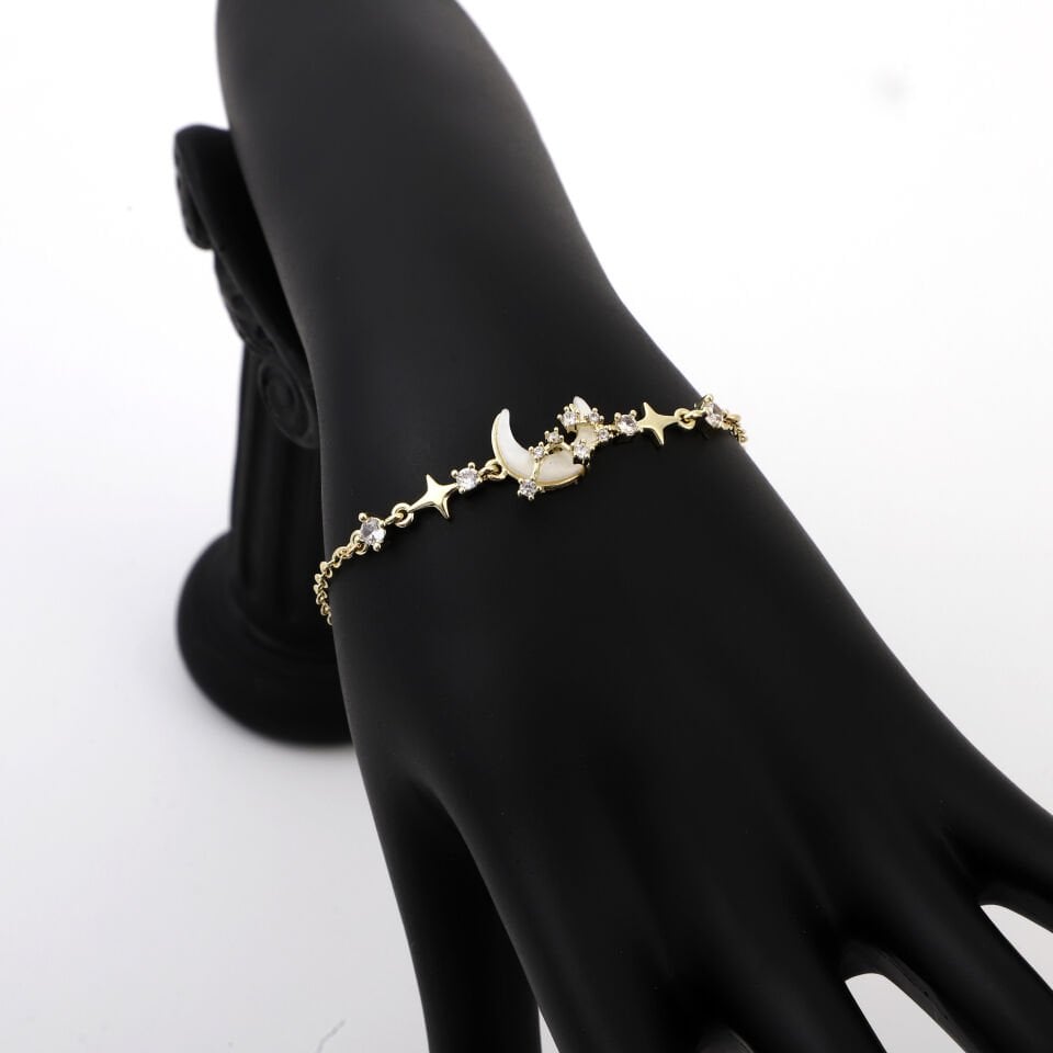 ZİRKON TAŞLI AY YILDIZ DETAYLI BİLEKLİK