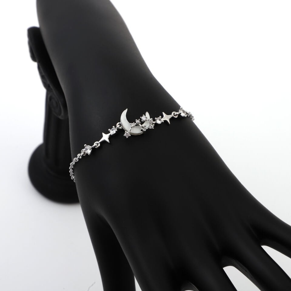 ZİRKON TAŞLI AY YILDIZ DETAYLI BİLEKLİK