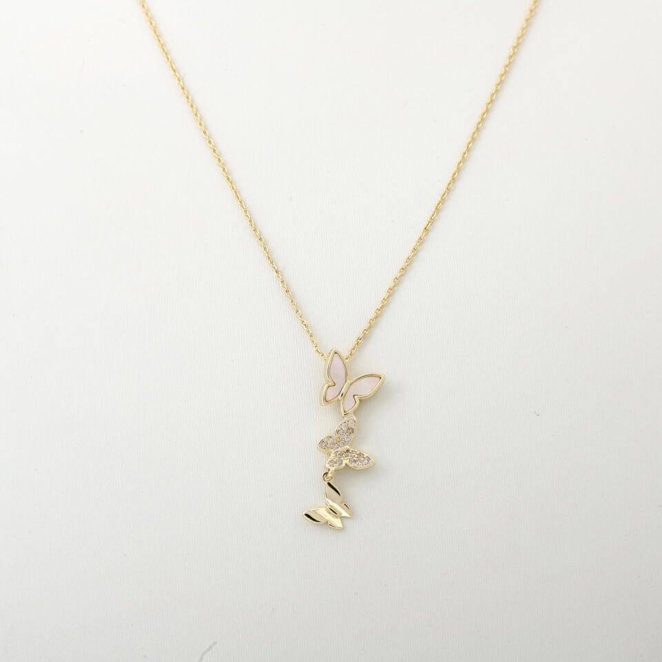 KELEBEK DETAYLI ZİRKON KOLYE