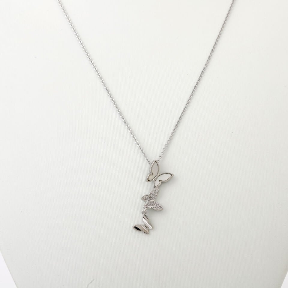 KELEBEK DETAYLI ZİRKON KOLYE