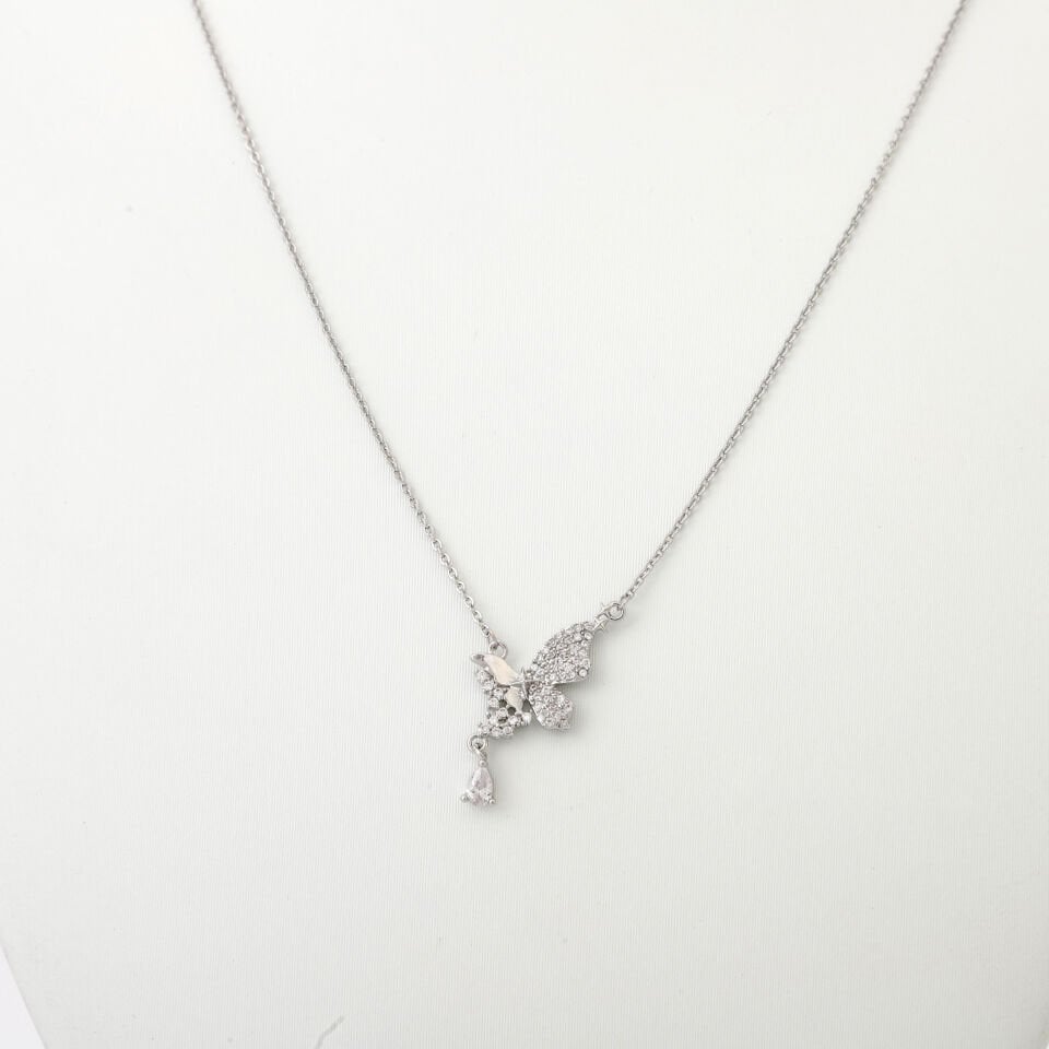 KELEBEK DETAYLI ZİRKON KOLYE