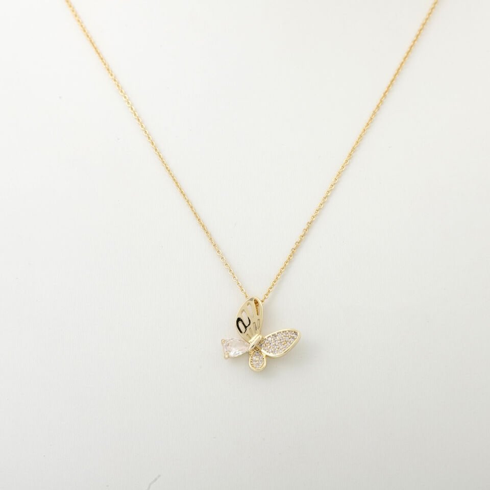 KELEBEK DETAYLI ZİRKON KOLYE