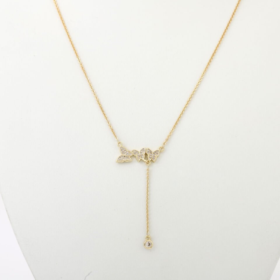 KELEBEK DETAYLI ZİRKON KOLYE