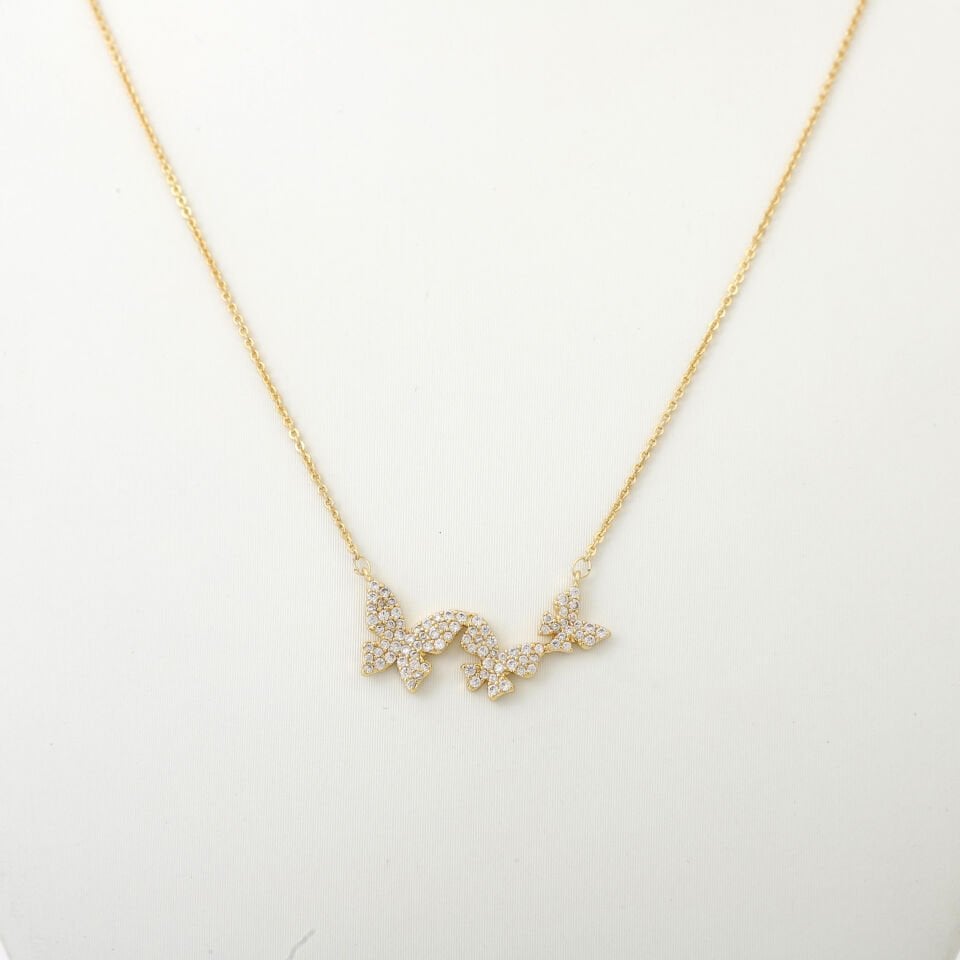 KELEBEK DETAYLI ZİRKON KOLYE