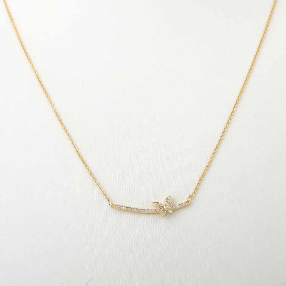 KELEBEK DETAYLI ZİRKON KOLYE