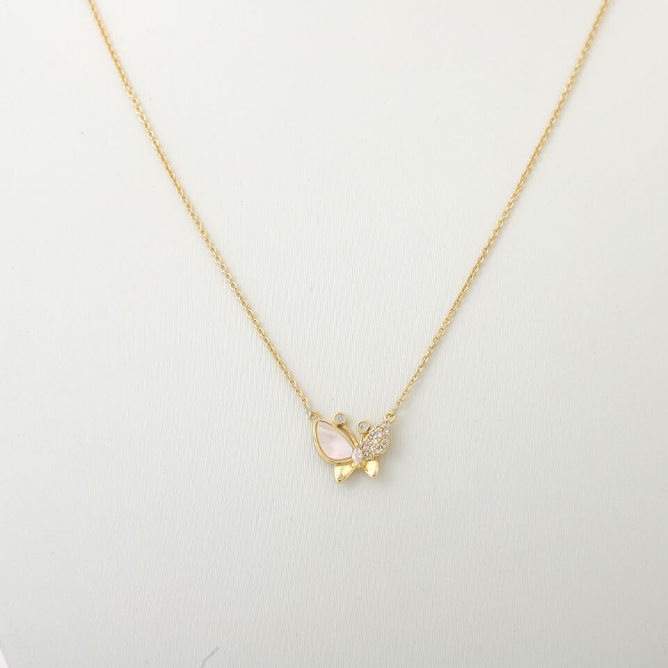 KELEBEK DETAYLI ZİRKON KOLYE